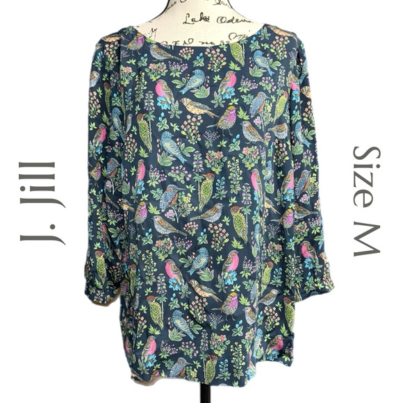 J. Jill Tops - J. Jill - Bird Print Blouse - Size Medium